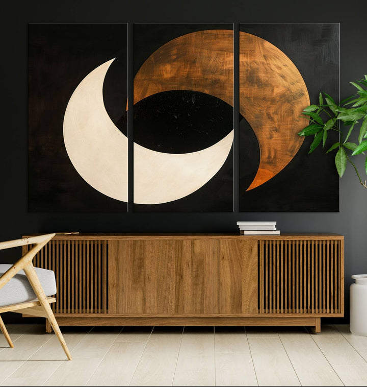 Abstract Moon Wall Art Canvas Print