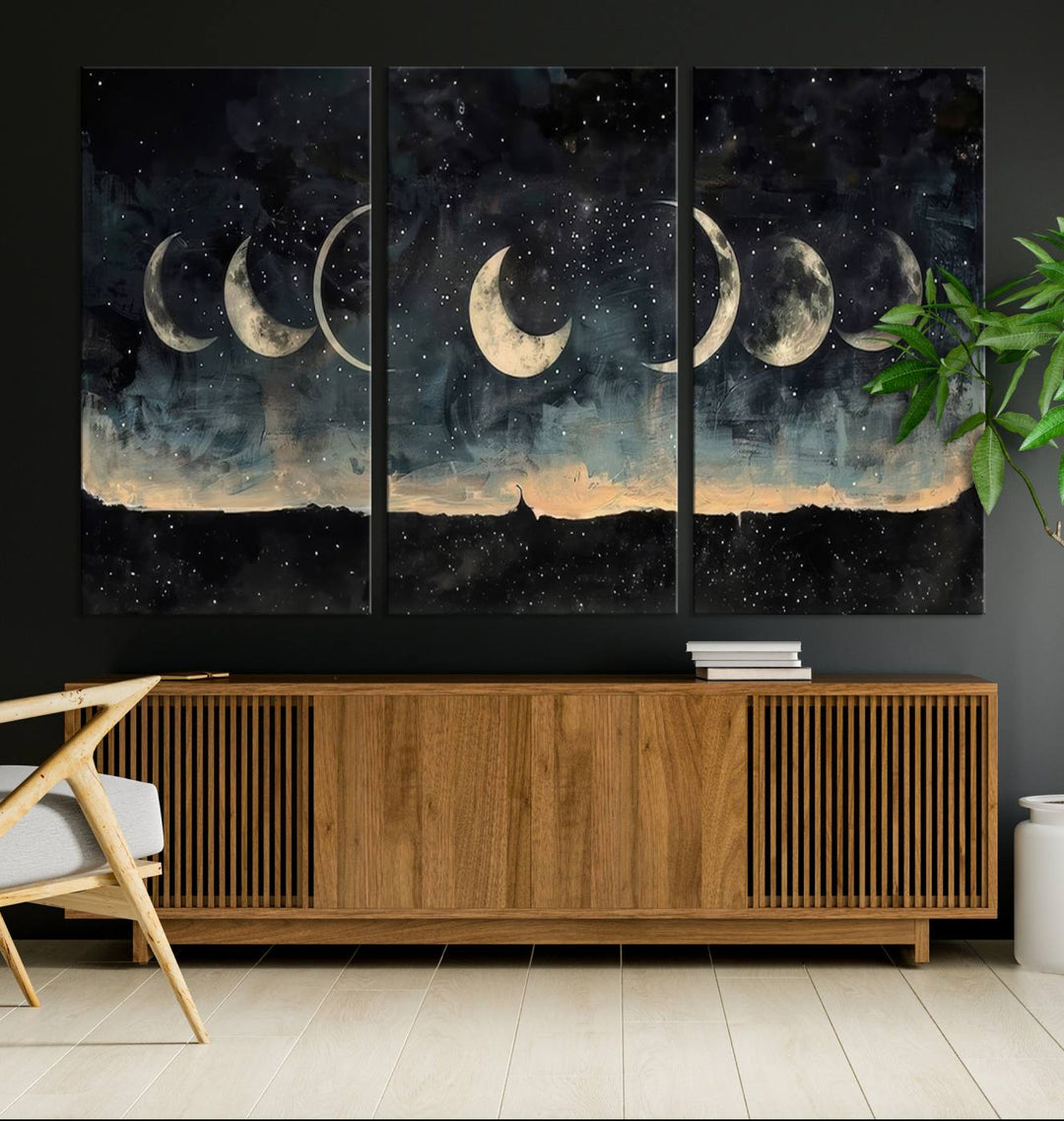 Abstract Moon Wall Art Canvas Print