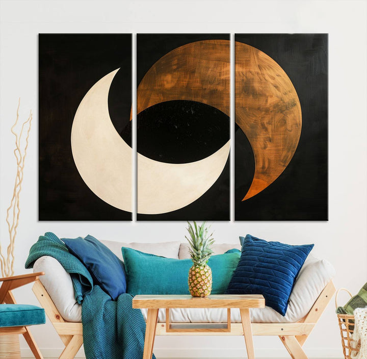 Abstract Moon Wall Art Canvas Print