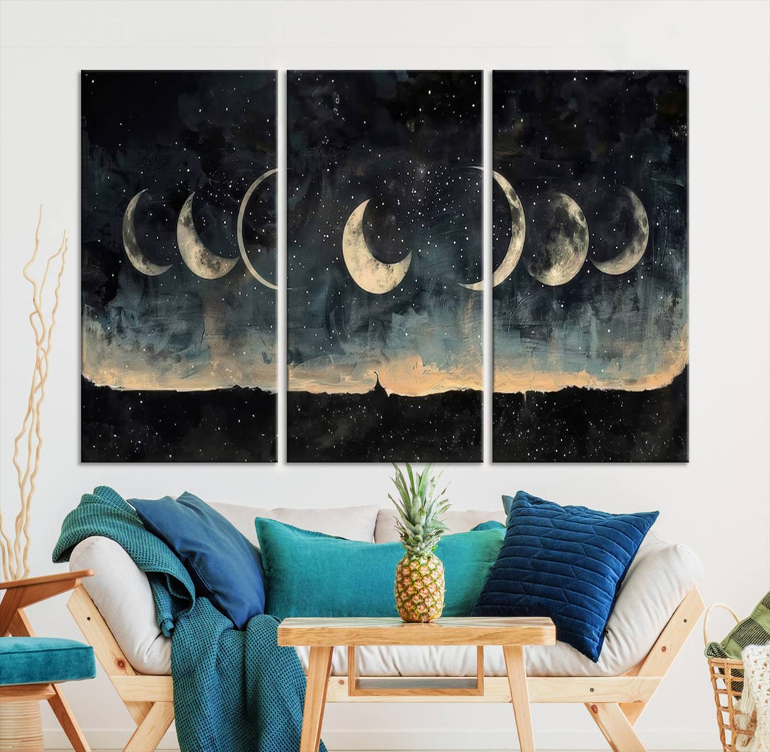 Abstract Moon Wall Art Canvas Print