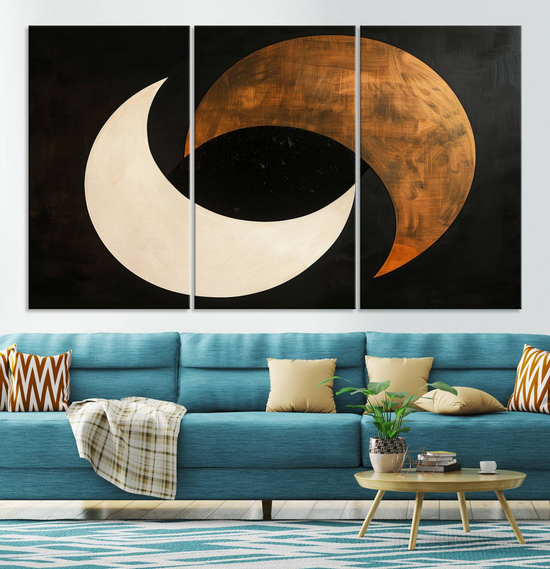 Abstract Moon Wall Art Canvas Print