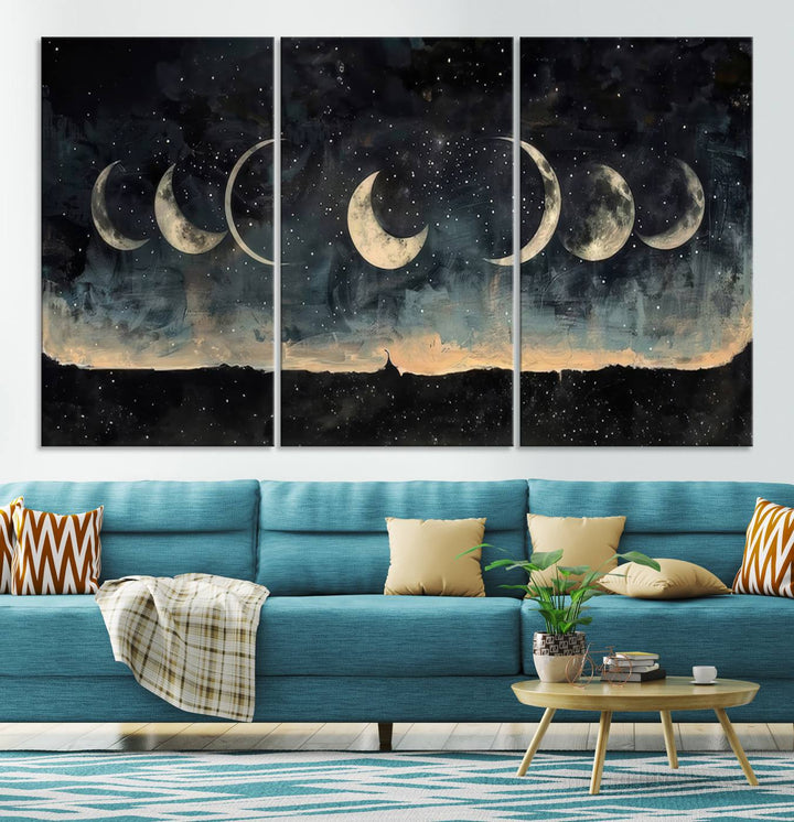 Abstract Moon Wall Art Canvas Print