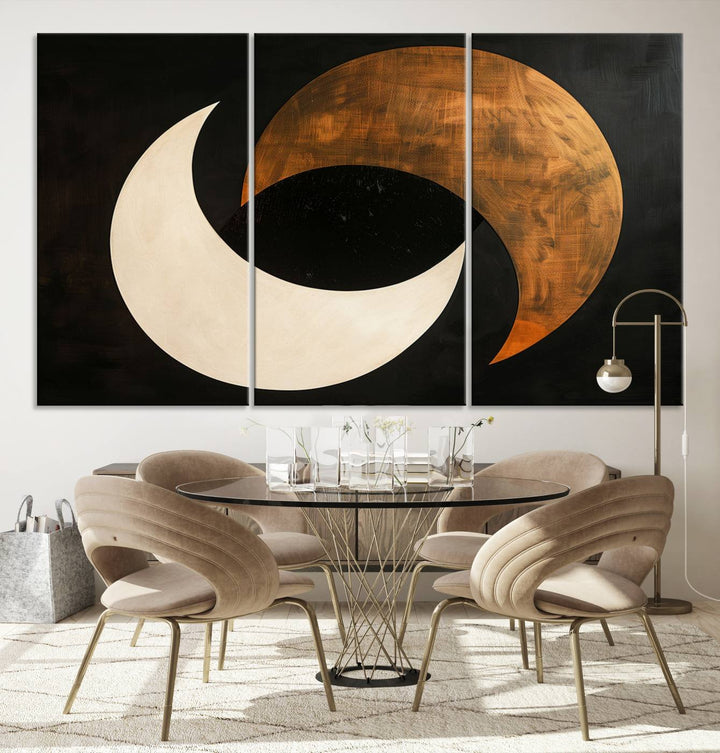 Abstract Moon Wall Art Canvas Print