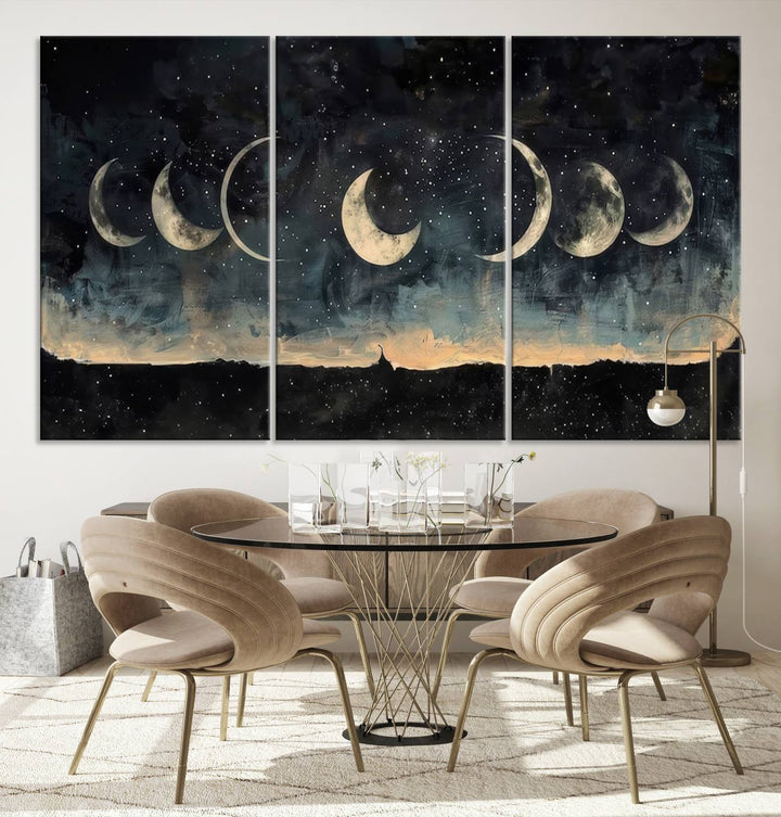 Abstract Moon Wall Art Canvas Print