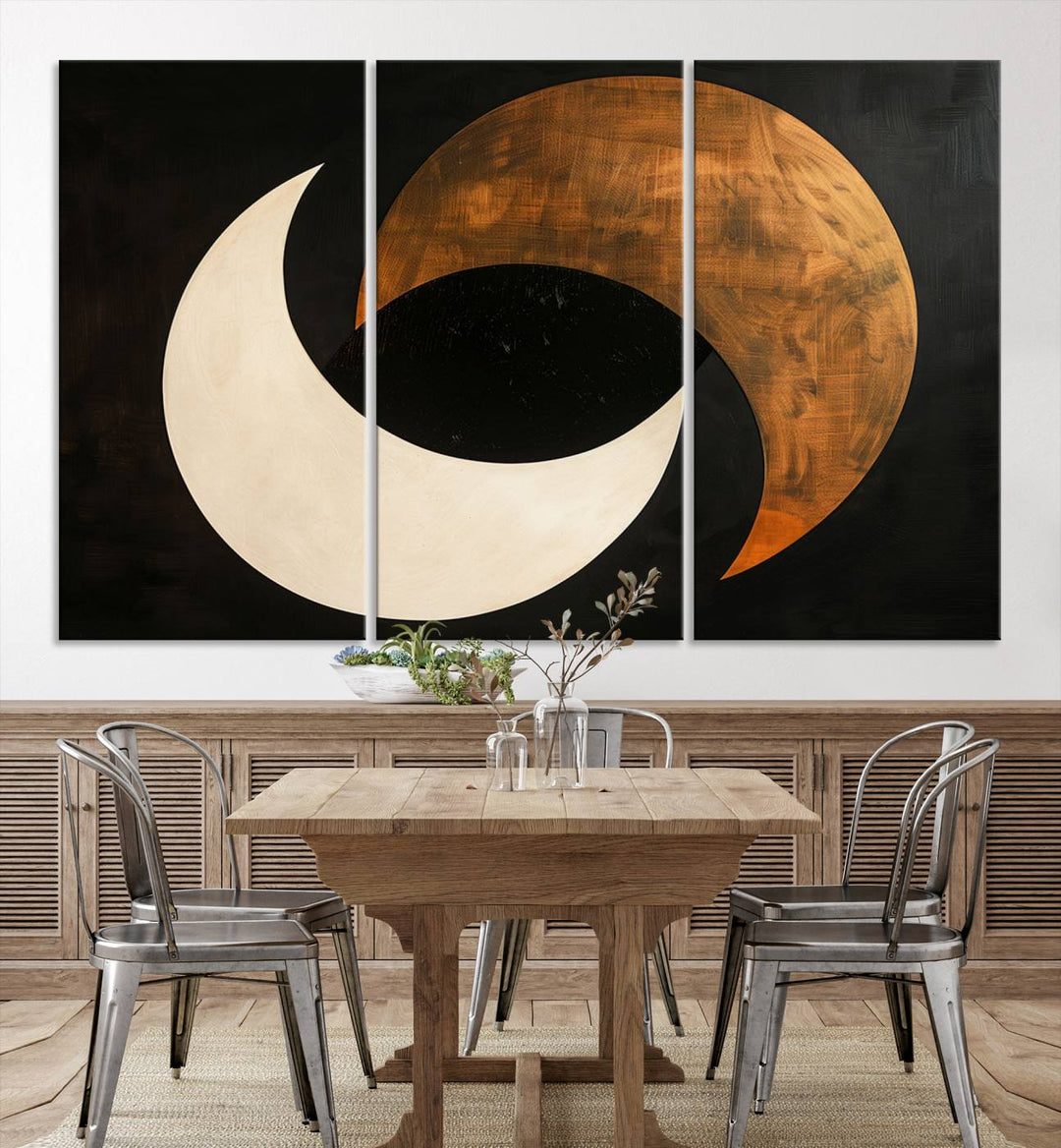 Abstract Moon Wall Art Canvas Print