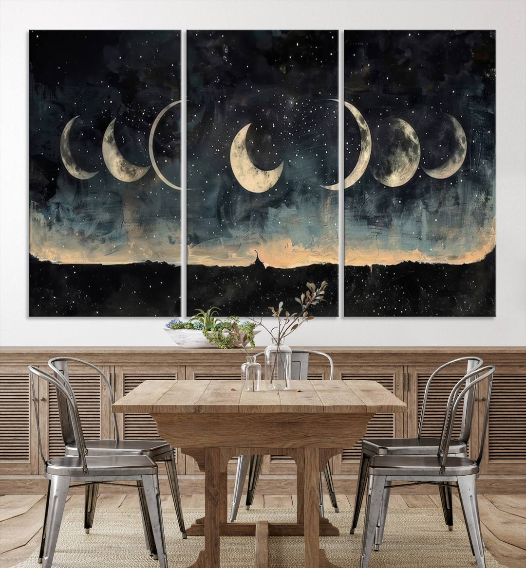 Abstract Moon Wall Art Canvas Print