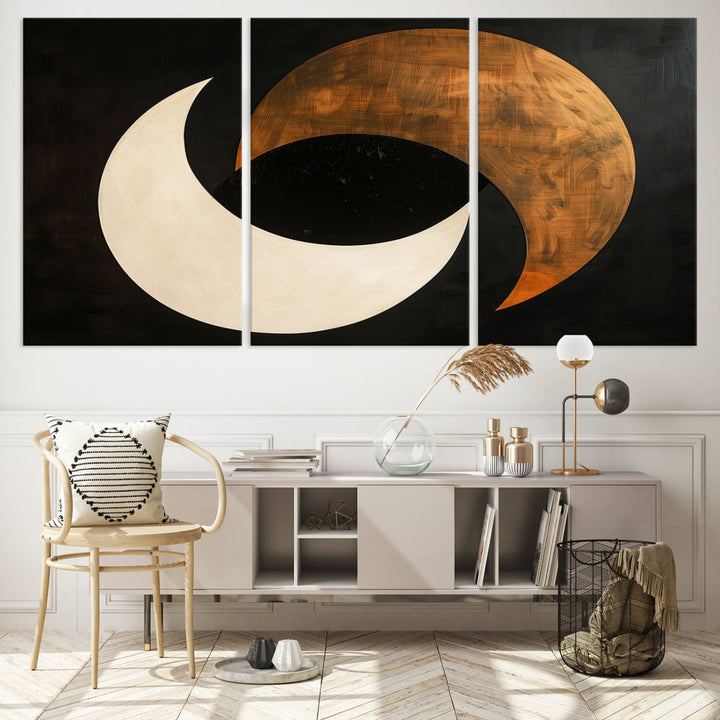 Abstract Moon Wall Art Canvas Print