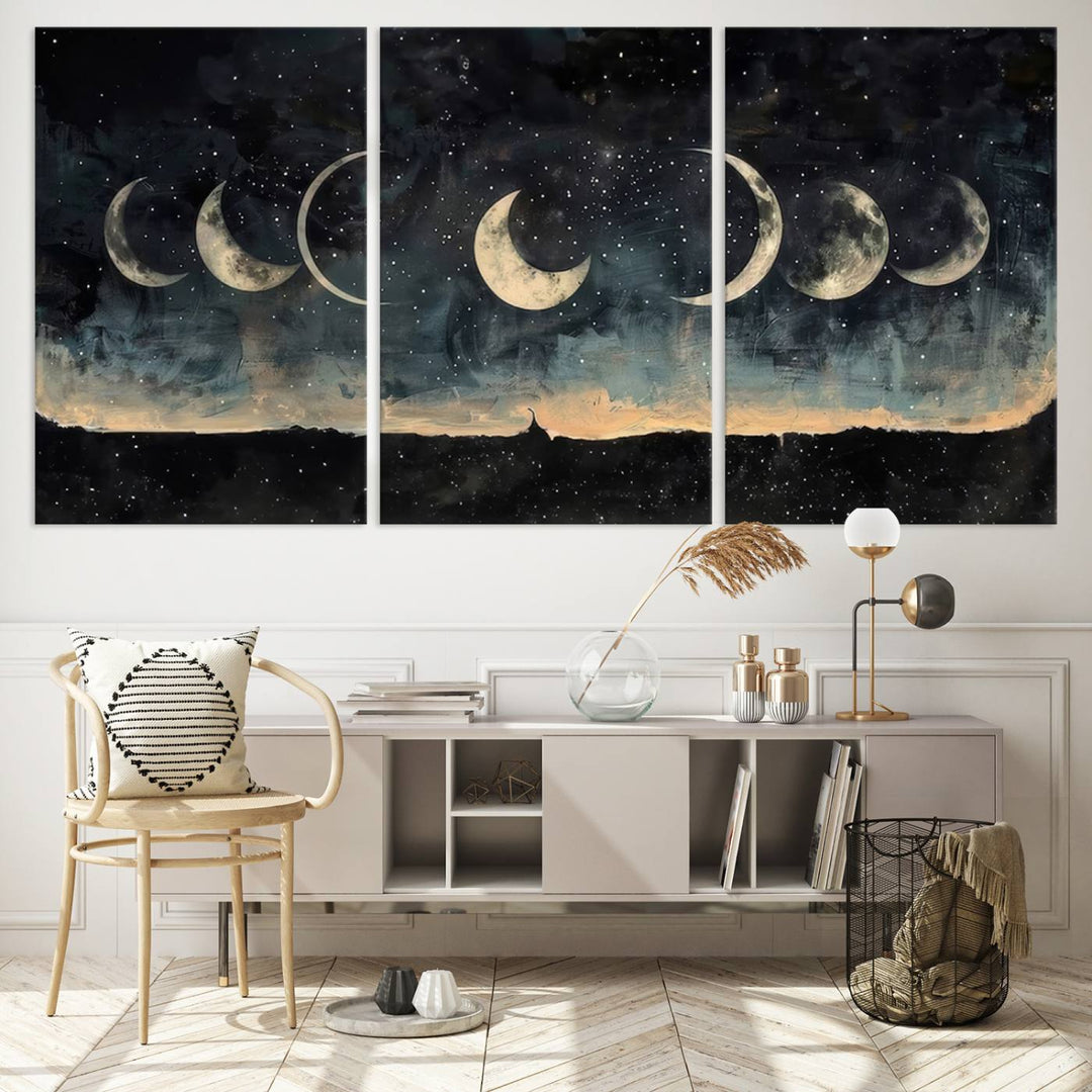 Abstract Moon Wall Art Canvas Print