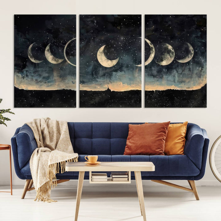 Abstract Moon Wall Art Canvas Print