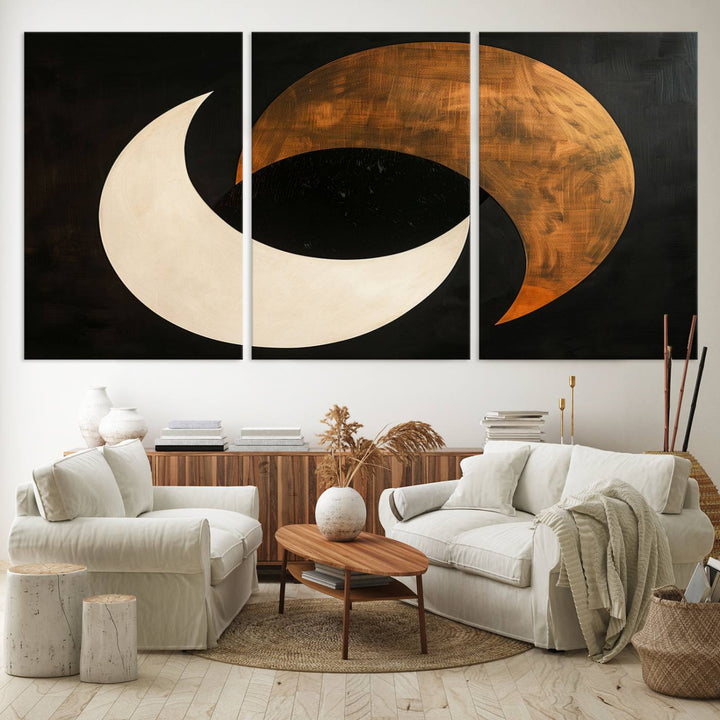 Abstract Moon Wall Art Canvas Print