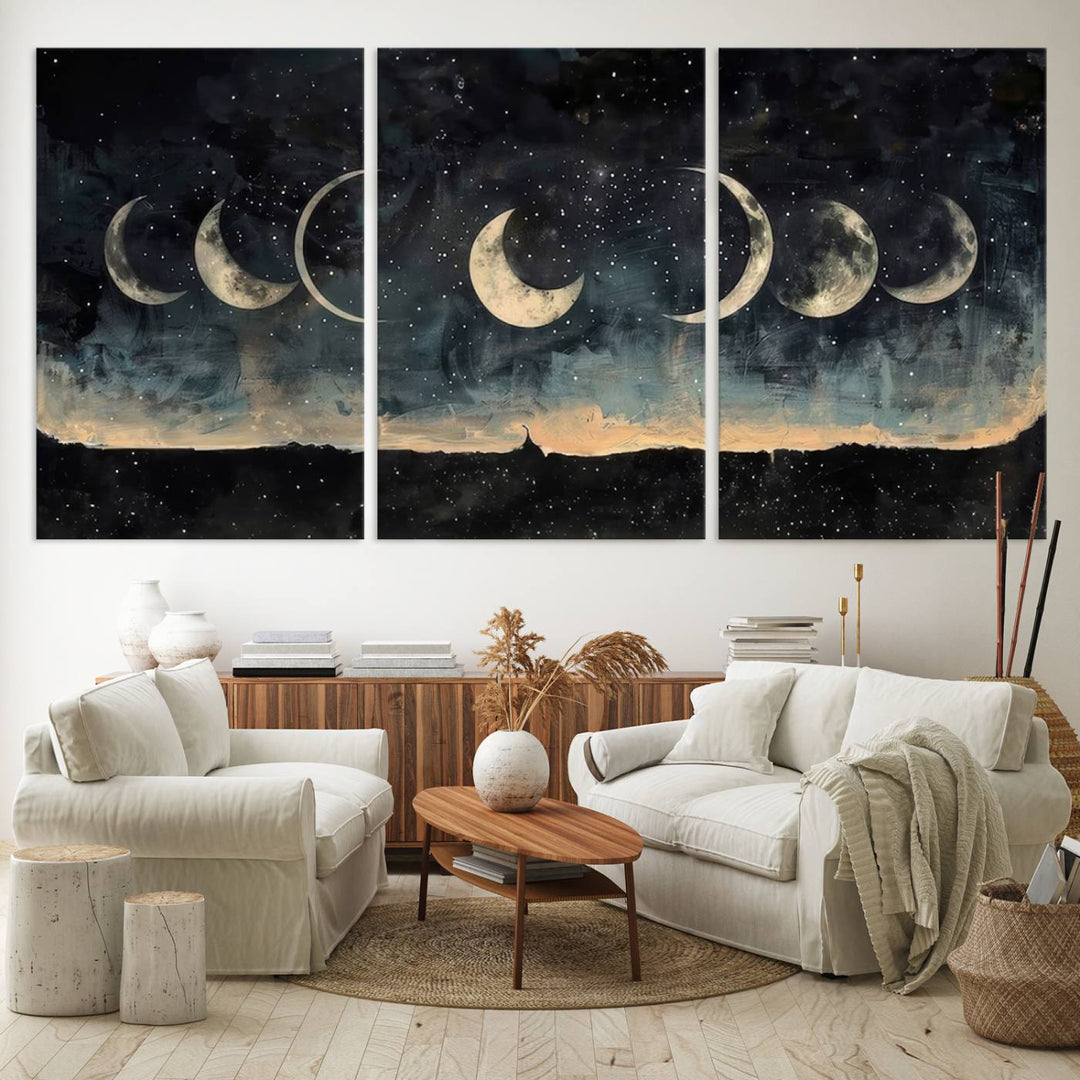 Abstract Moon Wall Art Canvas Print