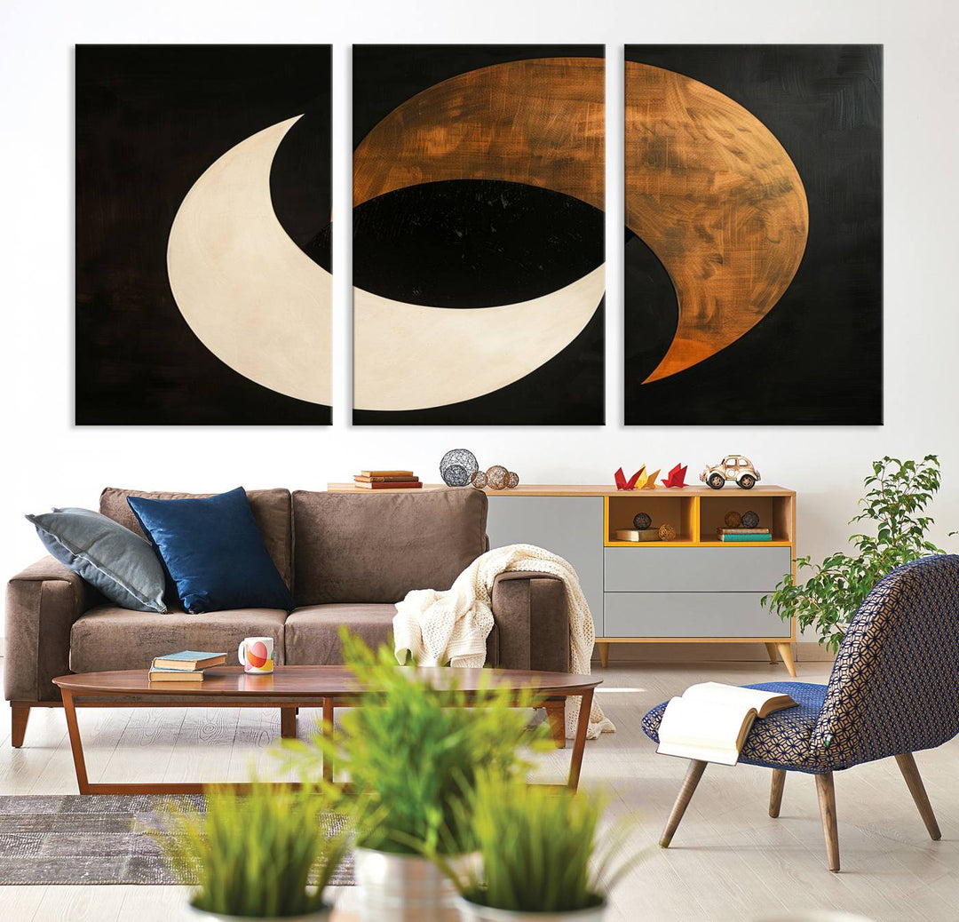 Abstract Moon Wall Art Canvas Print