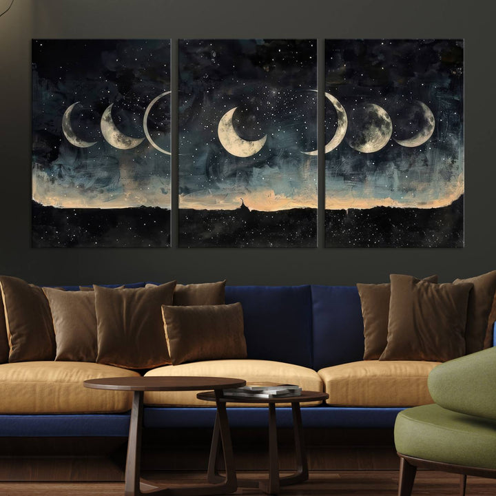 Abstract Moon Wall Art Canvas Print