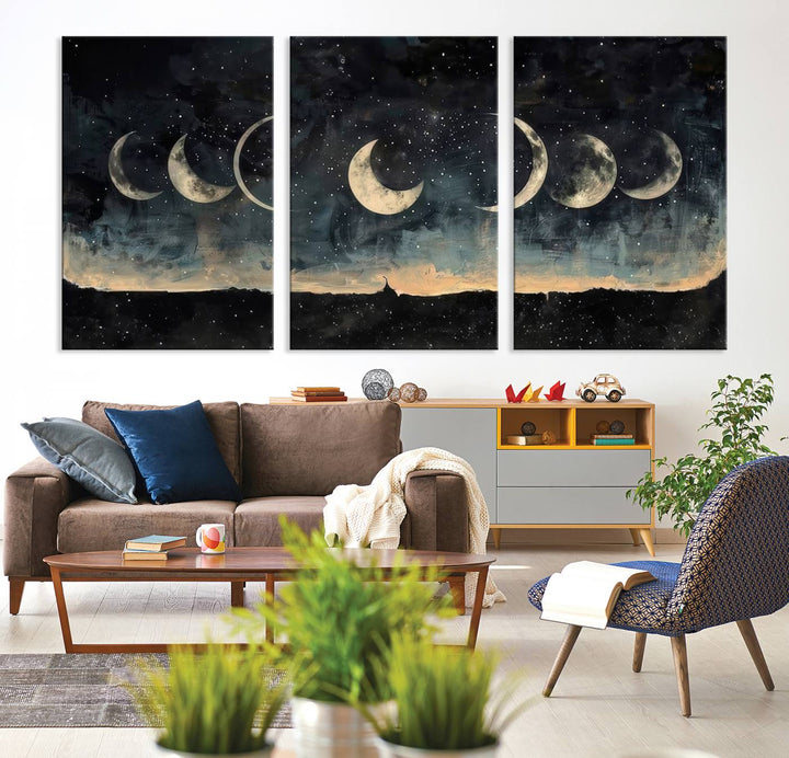 Abstract Moon Wall Art Canvas Print