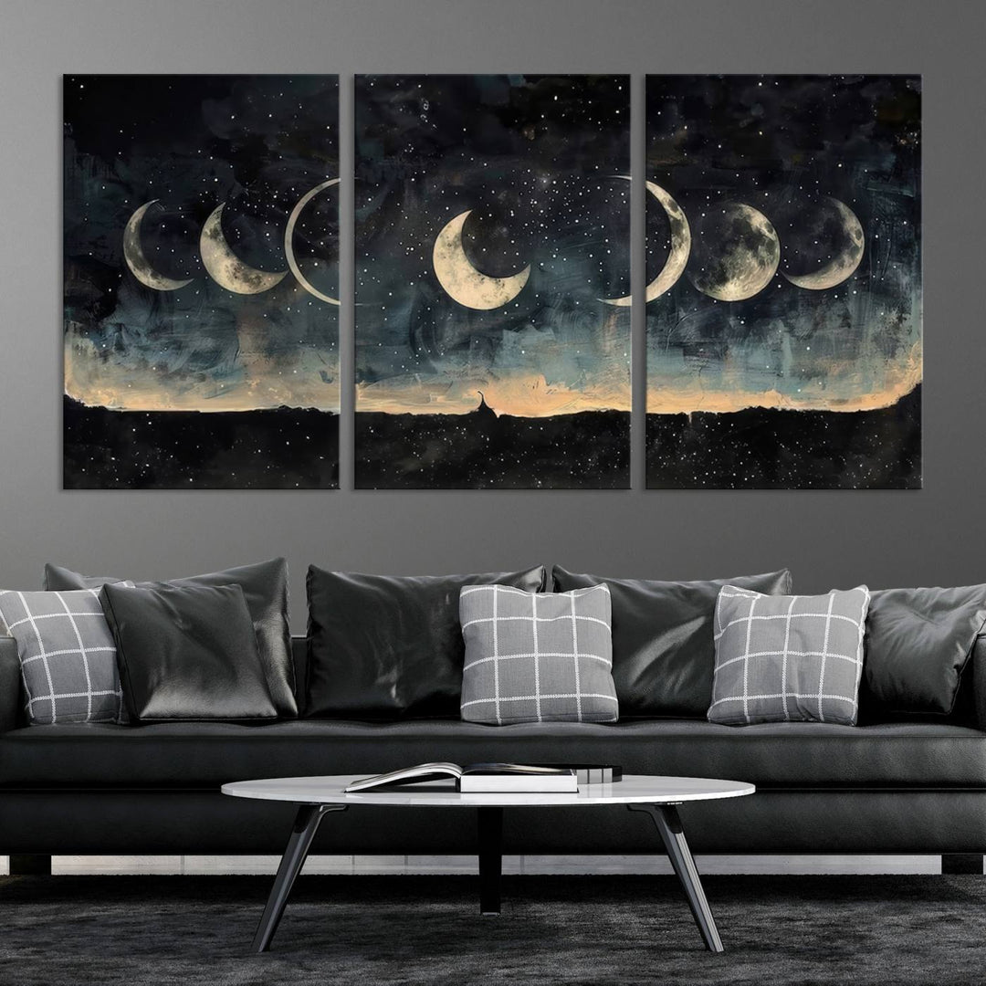 Abstract Moon Wall Art Canvas Print