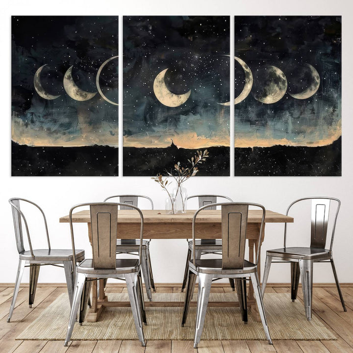 Abstract Moon Wall Art Canvas Print