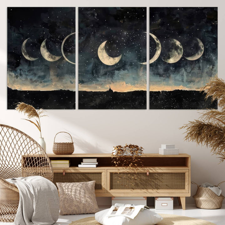 Abstract Moon Wall Art Canvas Print