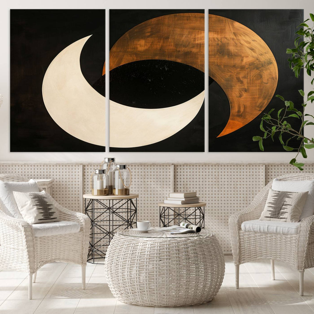 Abstract Moon Wall Art Canvas Print