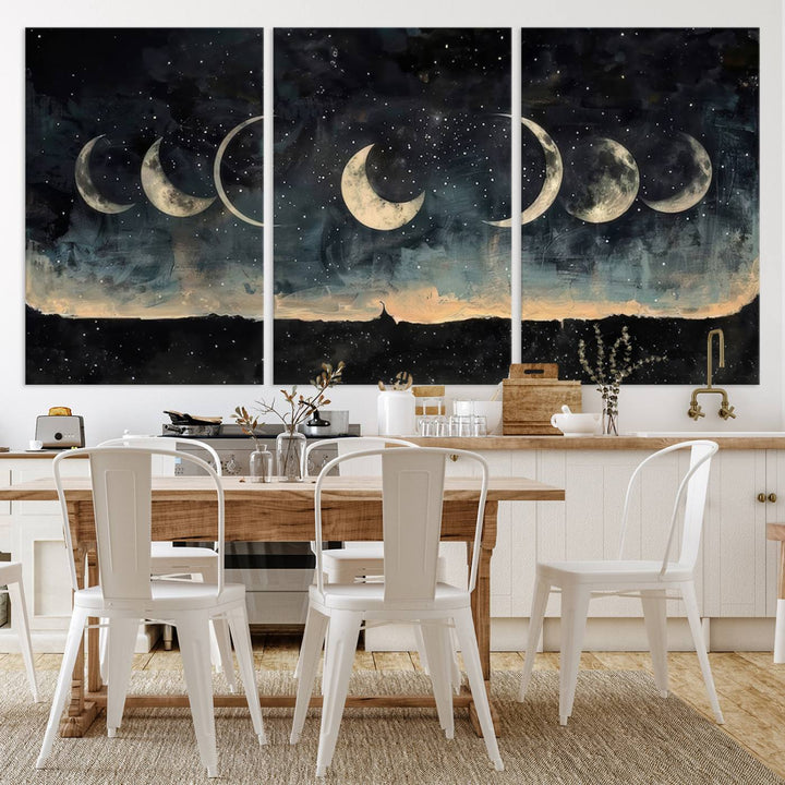 Abstract Moon Wall Art Canvas Print