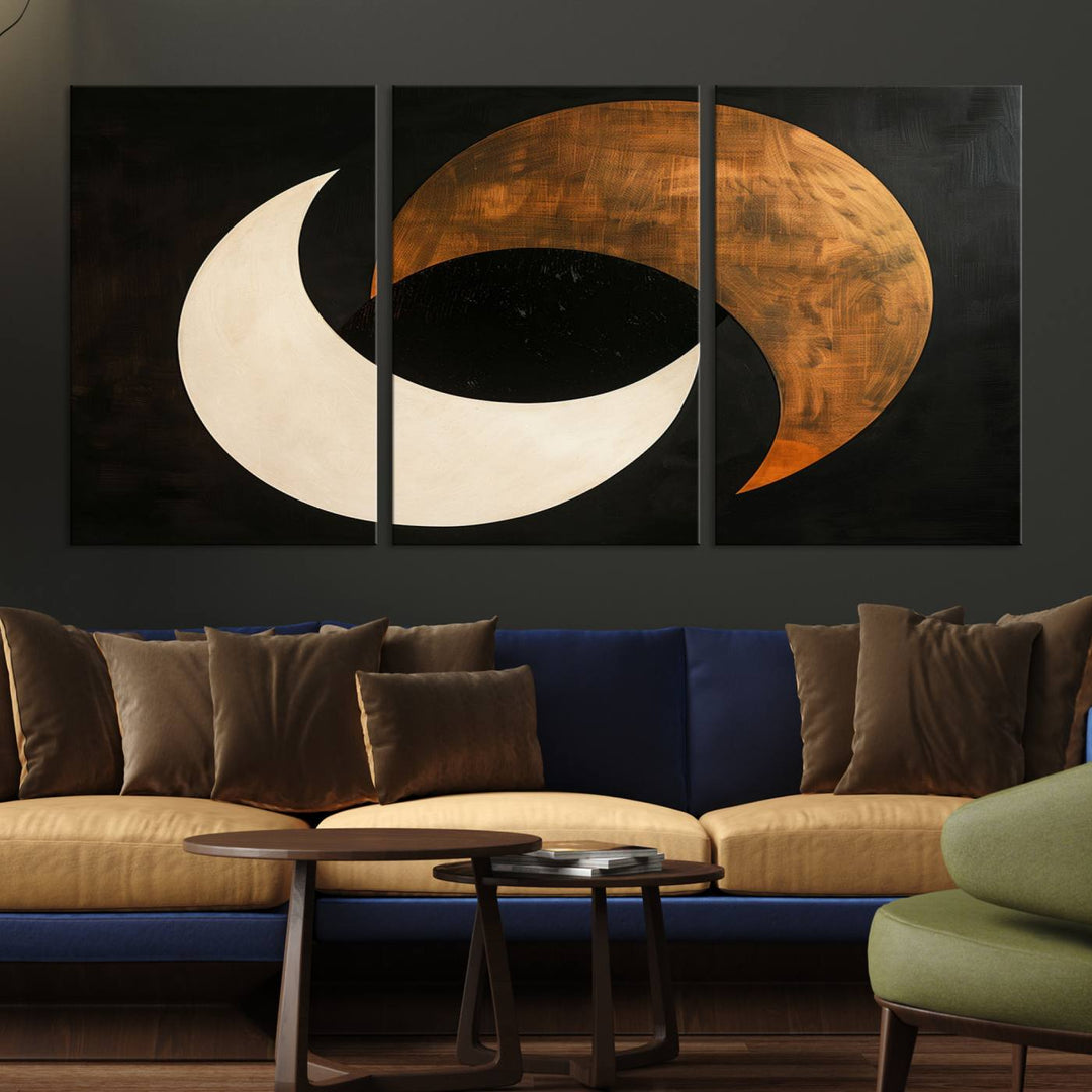 Abstract Moon Wall Art Canvas Print