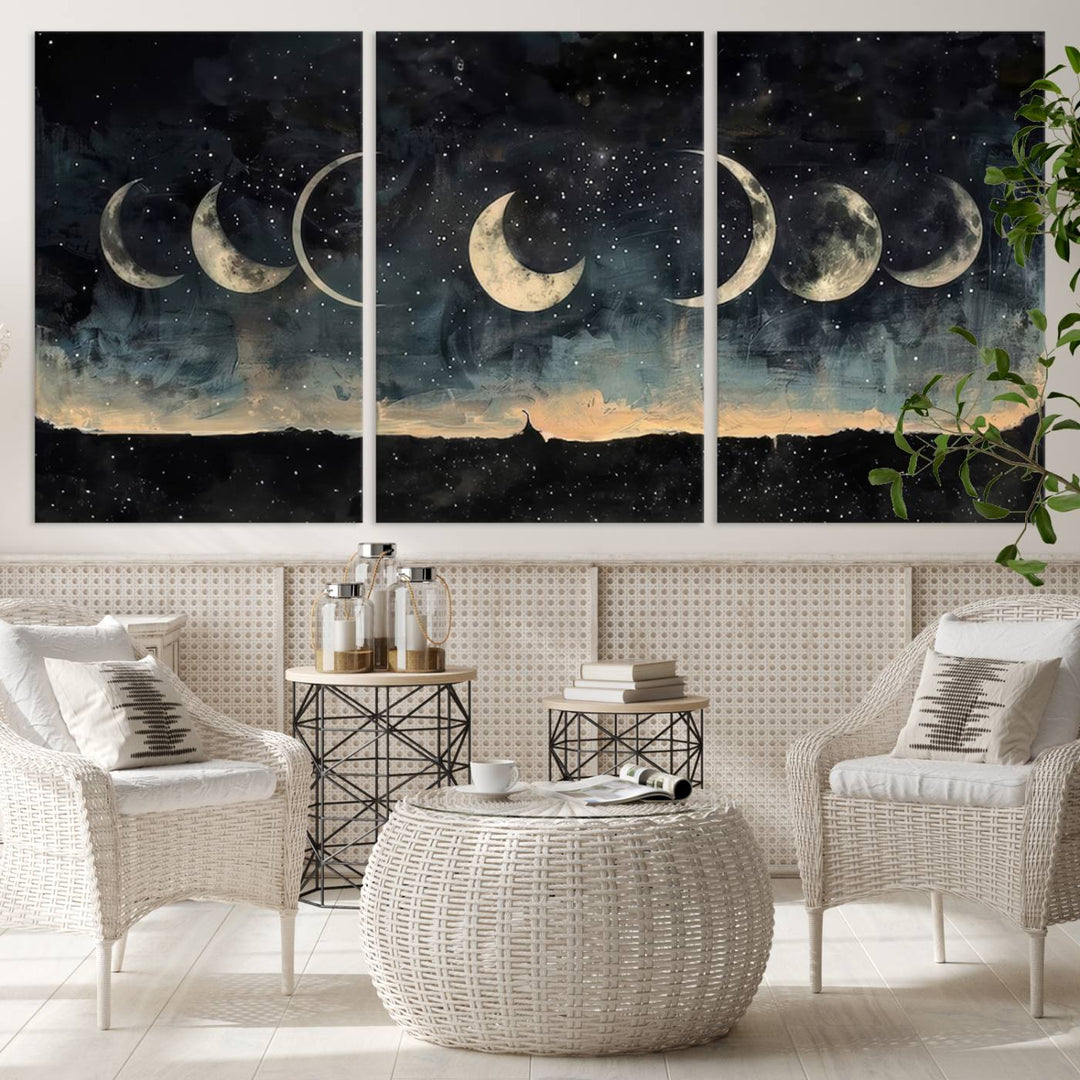 Abstract Moon Wall Art Canvas Print