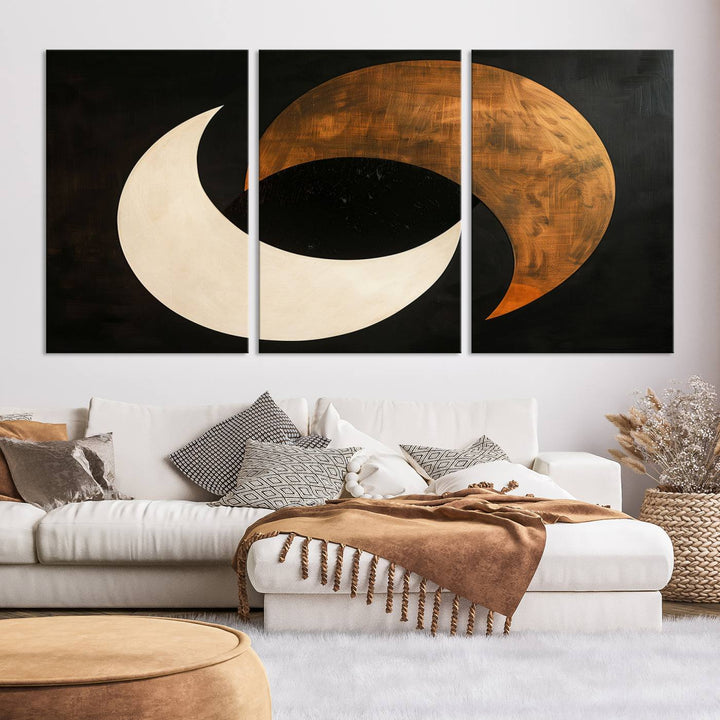 Abstract Moon Wall Art Canvas Print