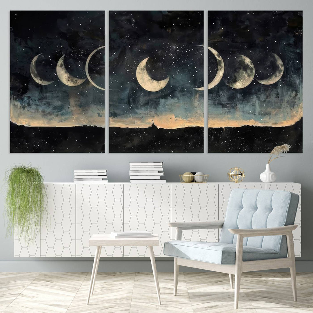 Abstract Moon Wall Art Canvas Print