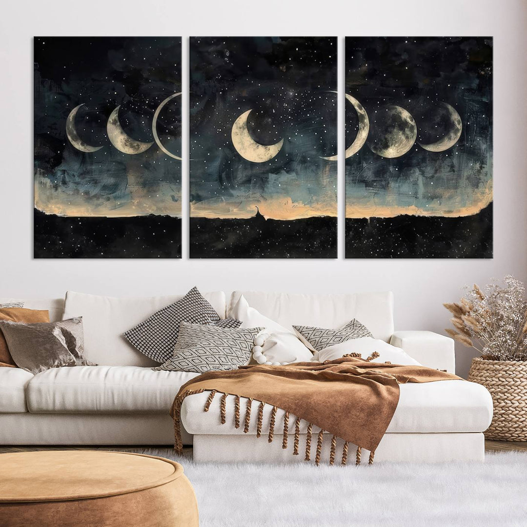 Abstract Moon Wall Art Canvas Print