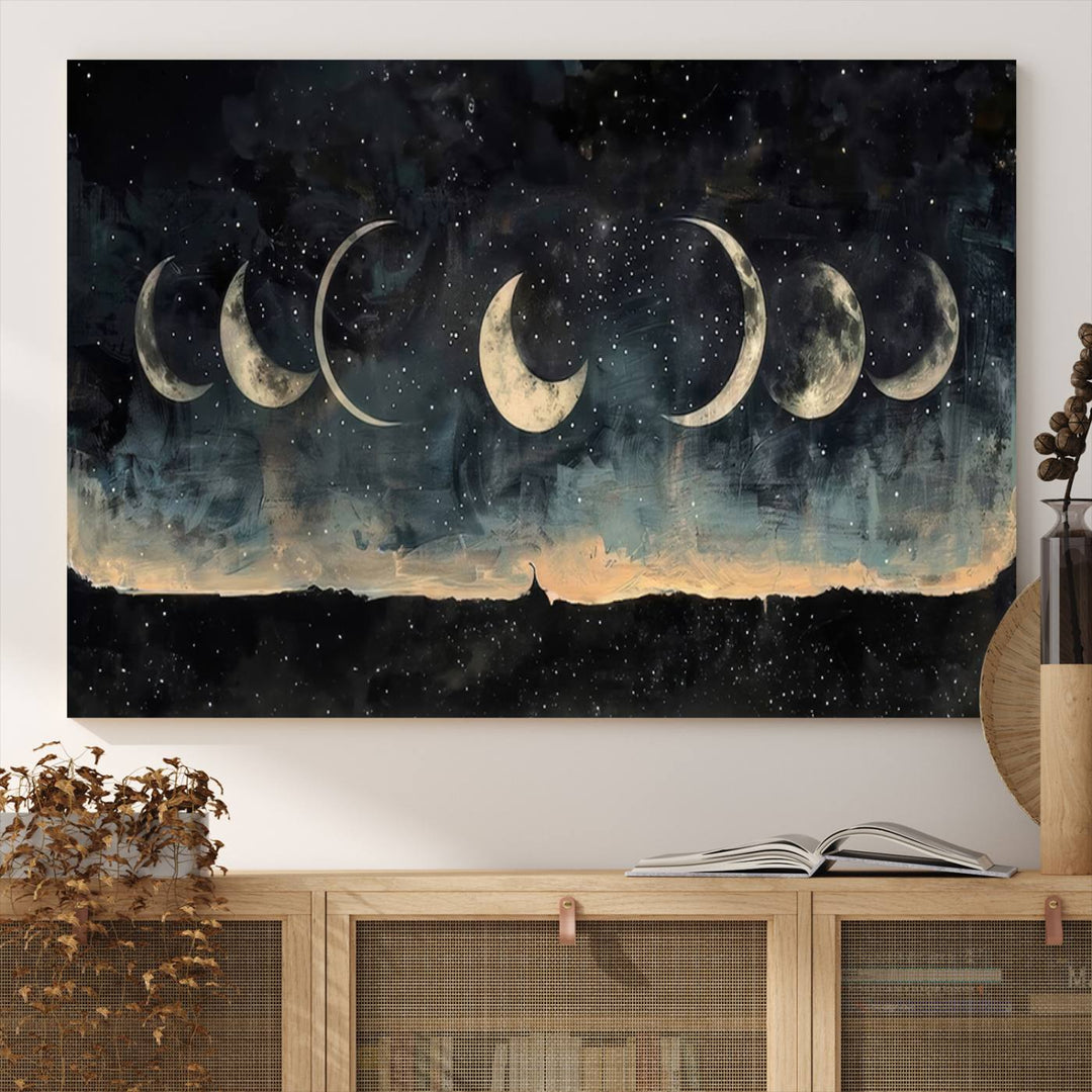 Abstract Moon Wall Art Canvas Print