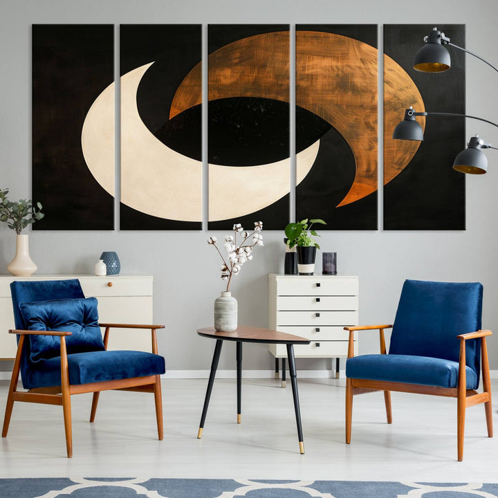 Abstract Moon Wall Art Canvas Print