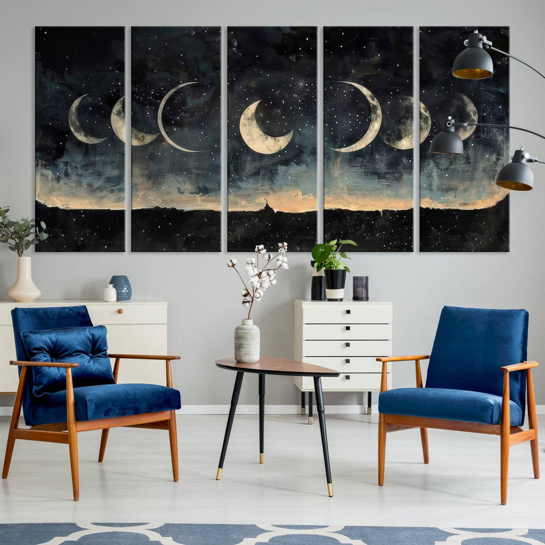 Abstract Moon Wall Art Canvas Print