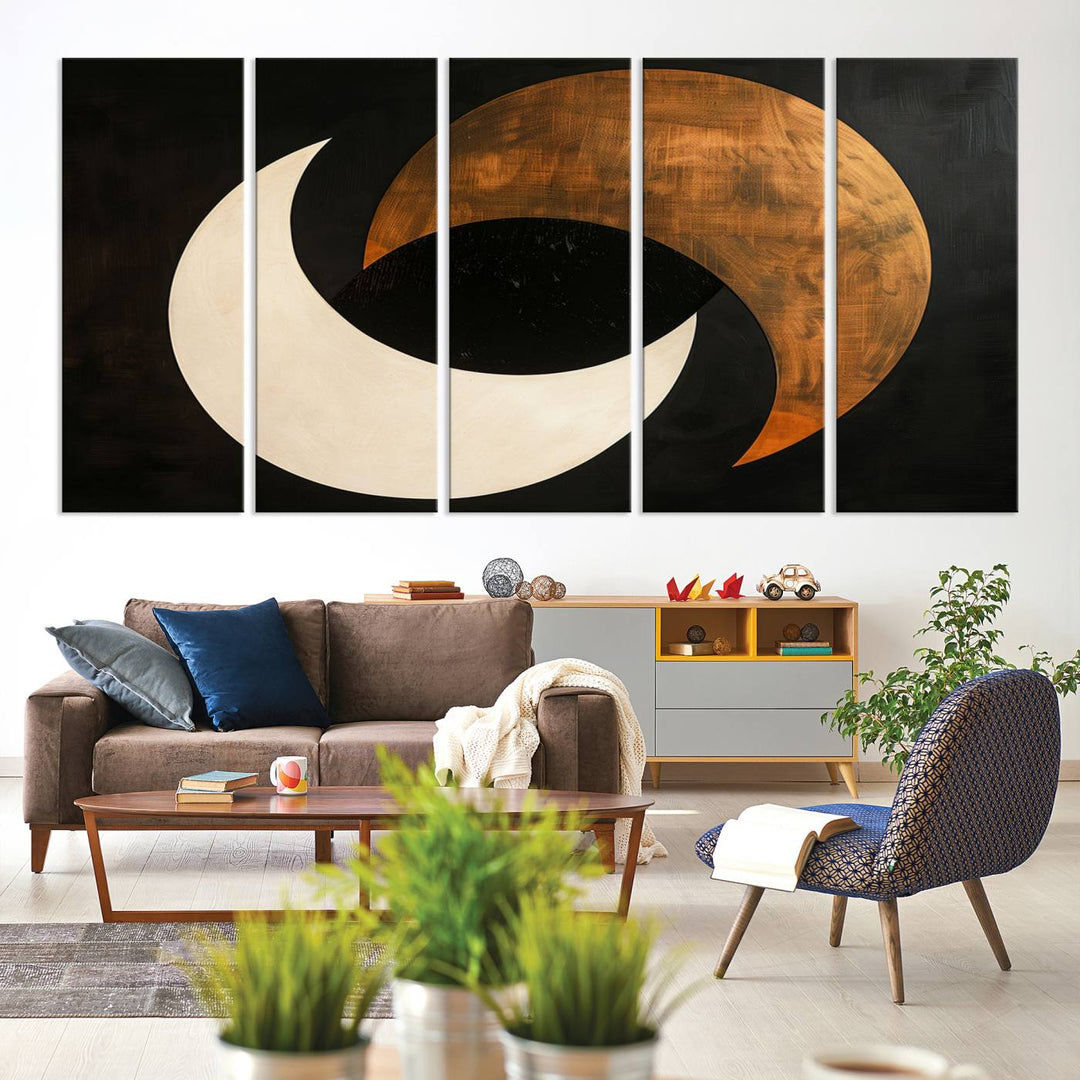 Abstract Moon Wall Art Canvas Print