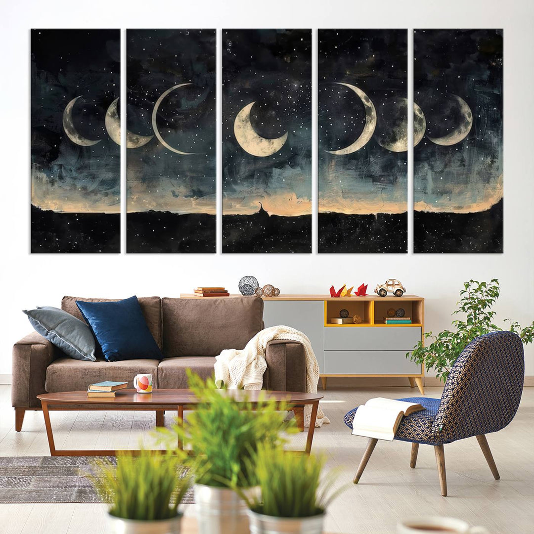 Abstract Moon Wall Art Canvas Print