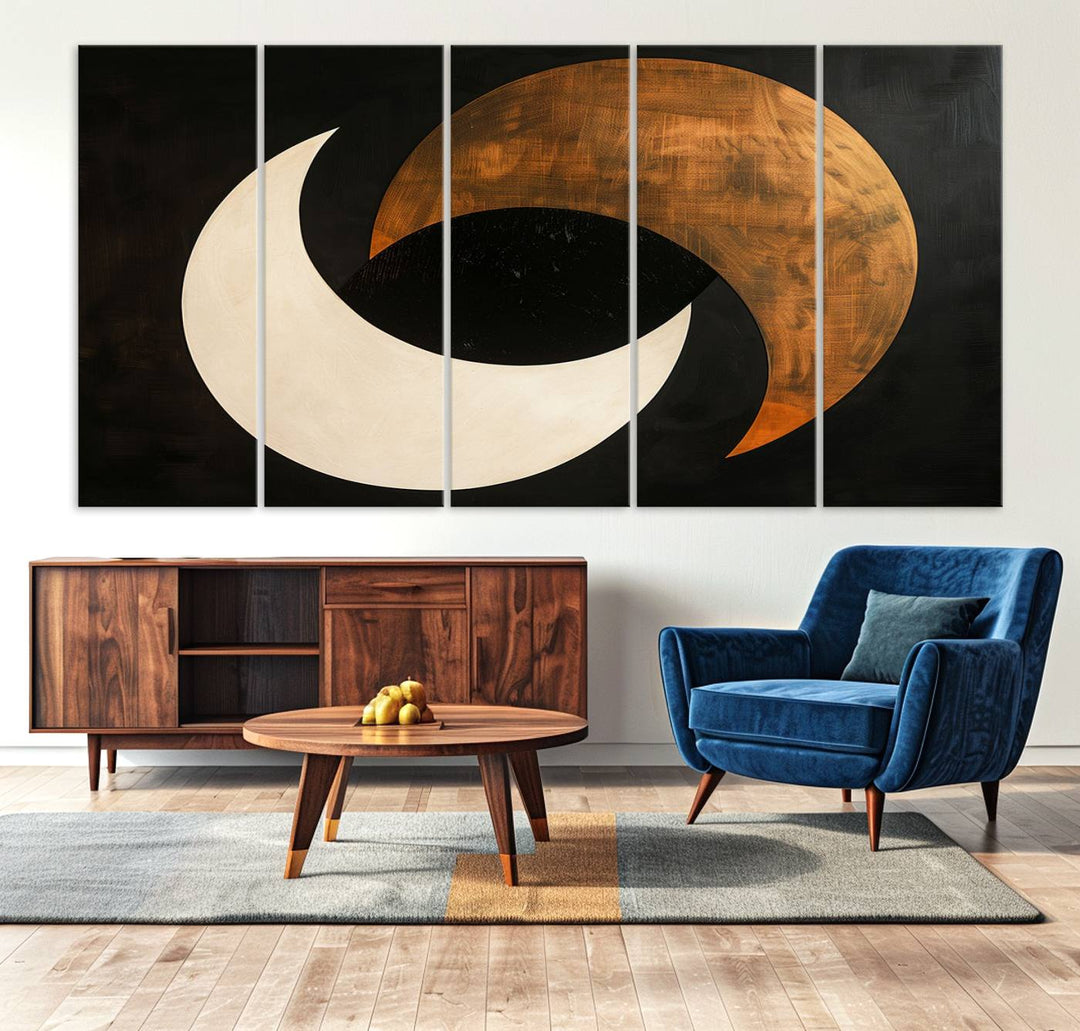 Abstract Moon Wall Art Canvas Print