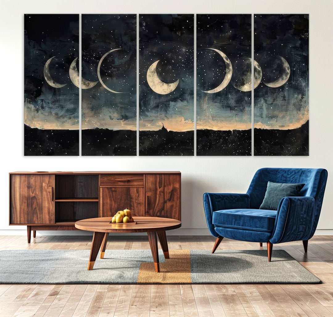 Abstract Moon Wall Art Canvas Print