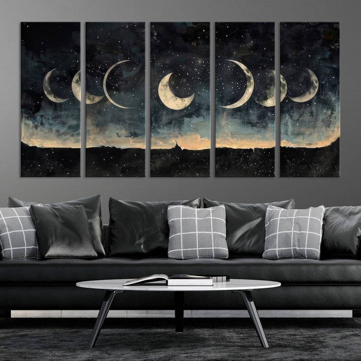 Abstract Moon Wall Art Canvas Print