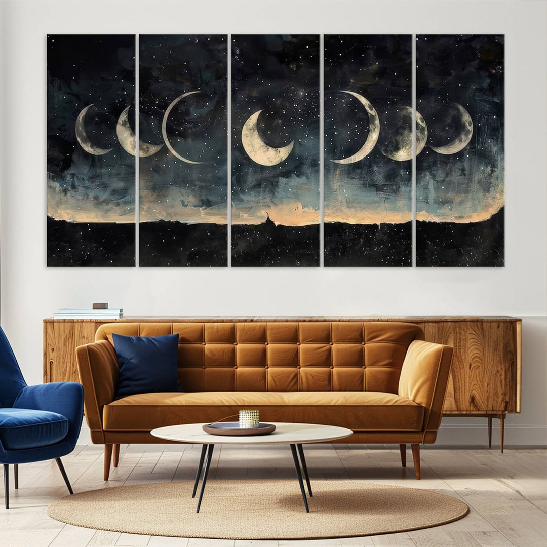 Abstract Moon Wall Art Canvas Print