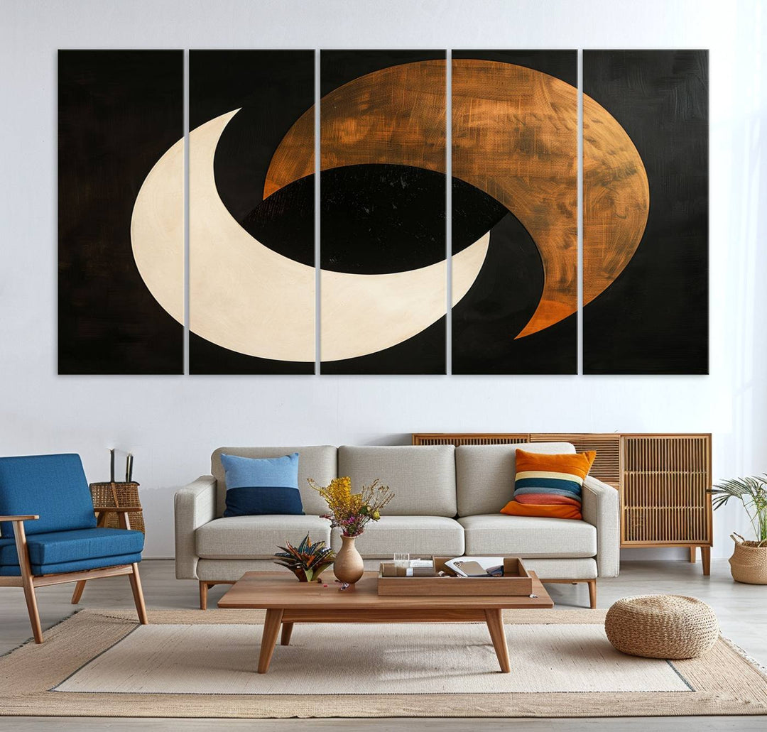 Abstract Moon Wall Art Canvas Print