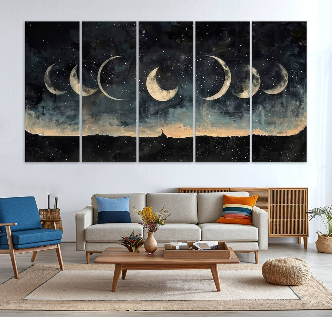 Abstract Moon Wall Art Canvas Print