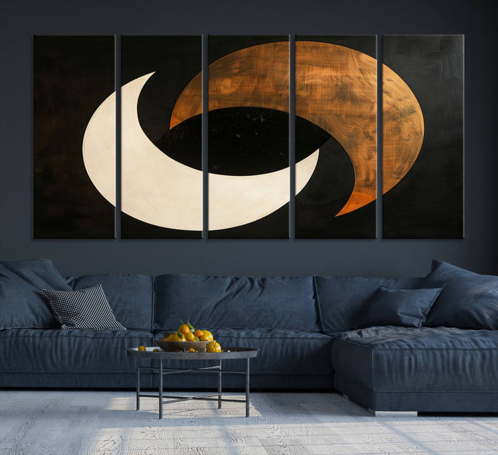 Abstract Moon Wall Art Canvas Print