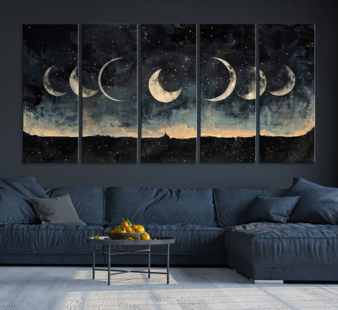 Abstract Moon Wall Art Canvas Print