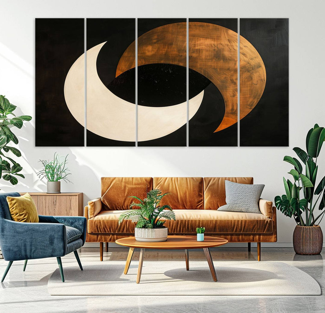 Abstract Moon Wall Art Canvas Print