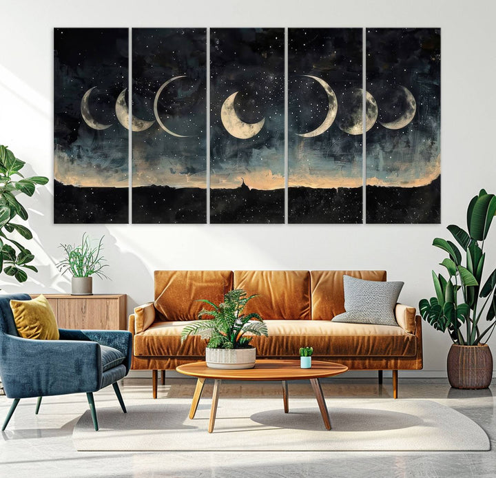 Abstract Moon Wall Art Canvas Print