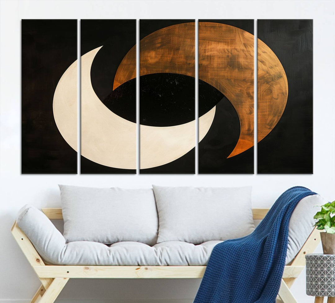 Abstract Moon Wall Art Canvas Print