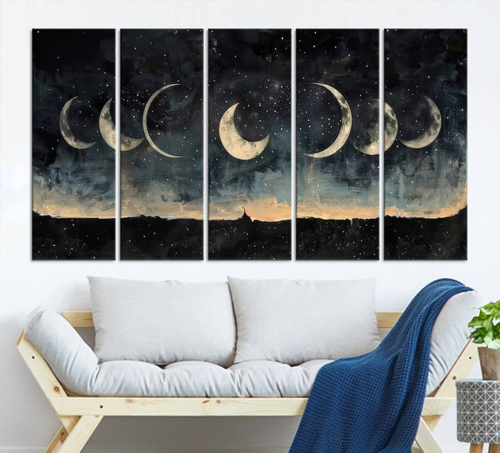 Abstract Moon Wall Art Canvas Print