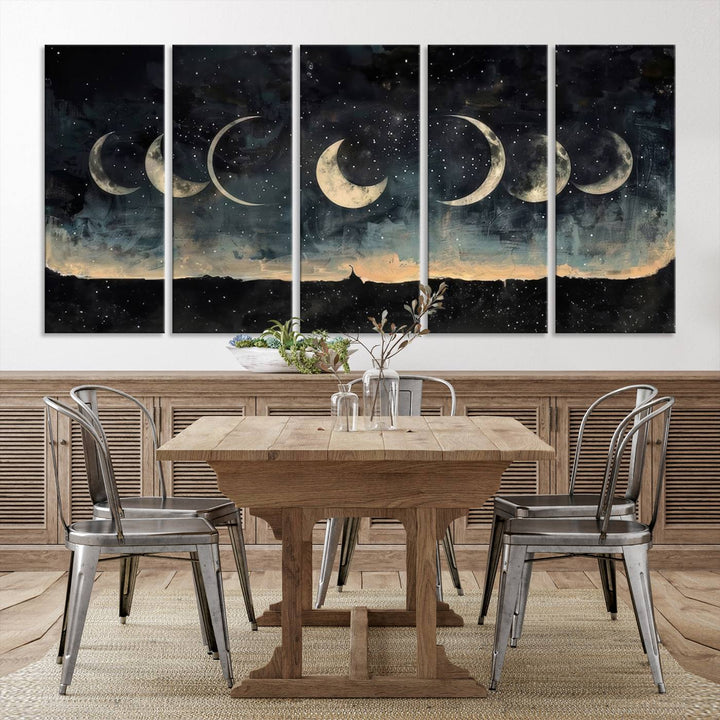 Abstract Moon Wall Art Canvas Print