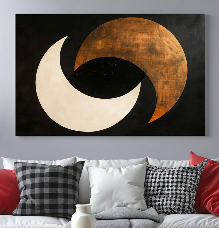 Abstract Moon Wall Art Canvas Print