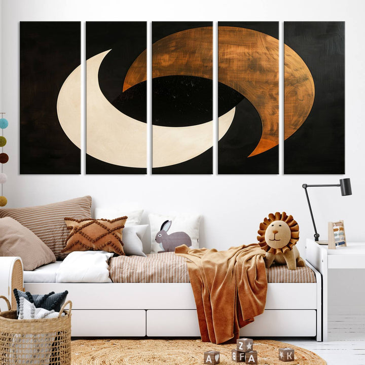 Abstract Moon Wall Art Canvas Print