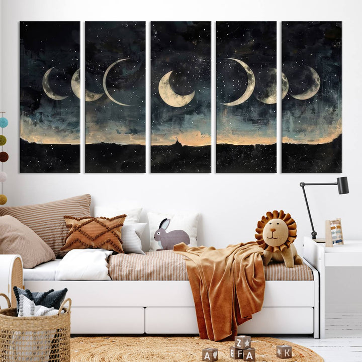 Abstract Moon Wall Art Canvas Print