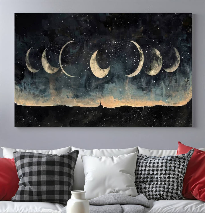 Abstract Moon Wall Art Canvas Print